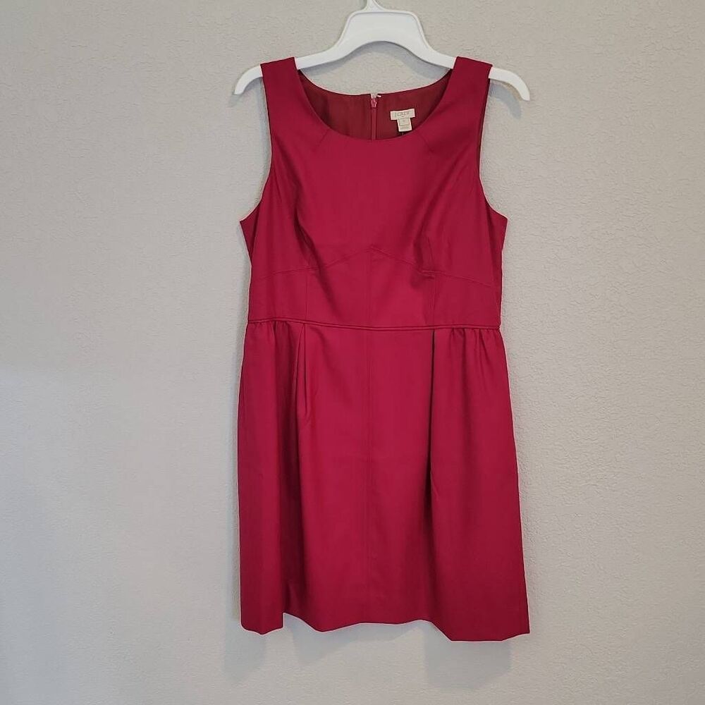 J. CREW Wool Dress Raspberry Pink Sheath Career Size 12